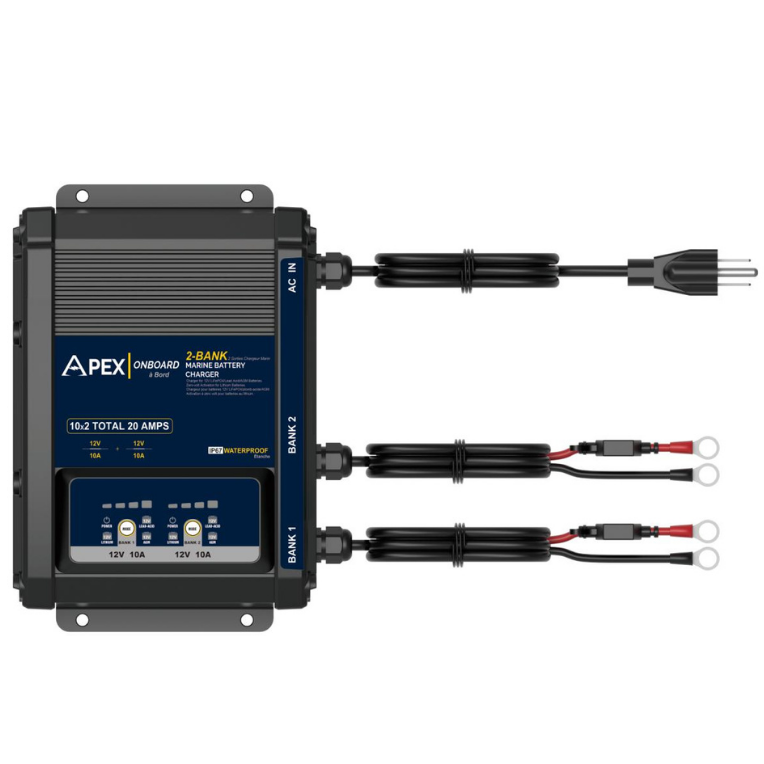 On board 2 bank charger 12V10A+ 12V10A