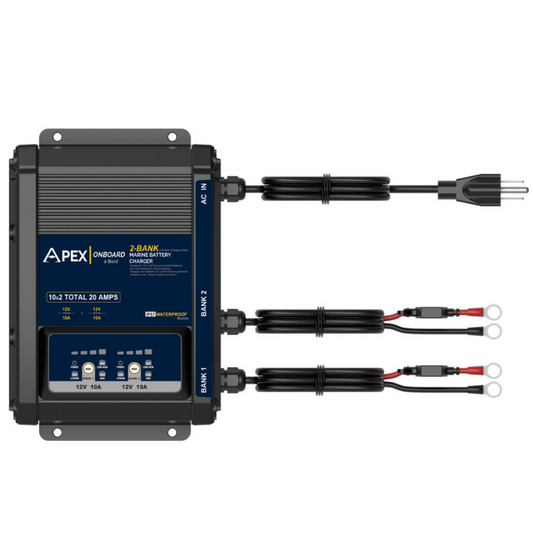 On board 2 bank charger 12V10A+ 12V10A