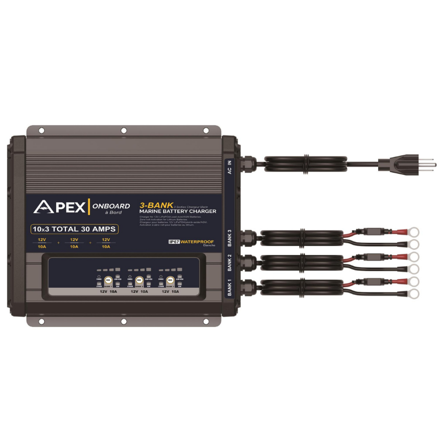 3 bank battery charger- 3x12V10A