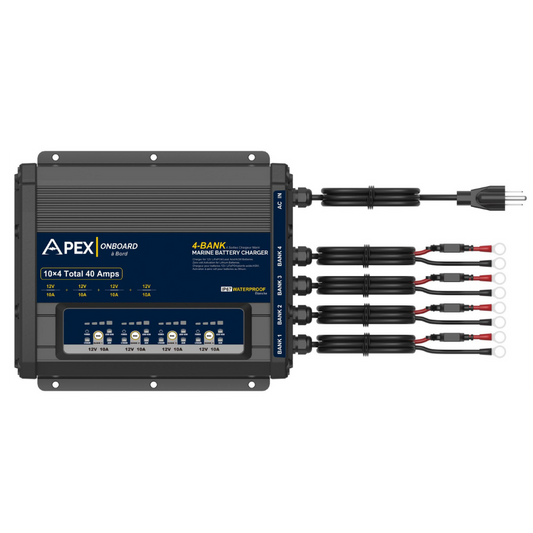 4 bank marine battery charger 4x 12V 10A